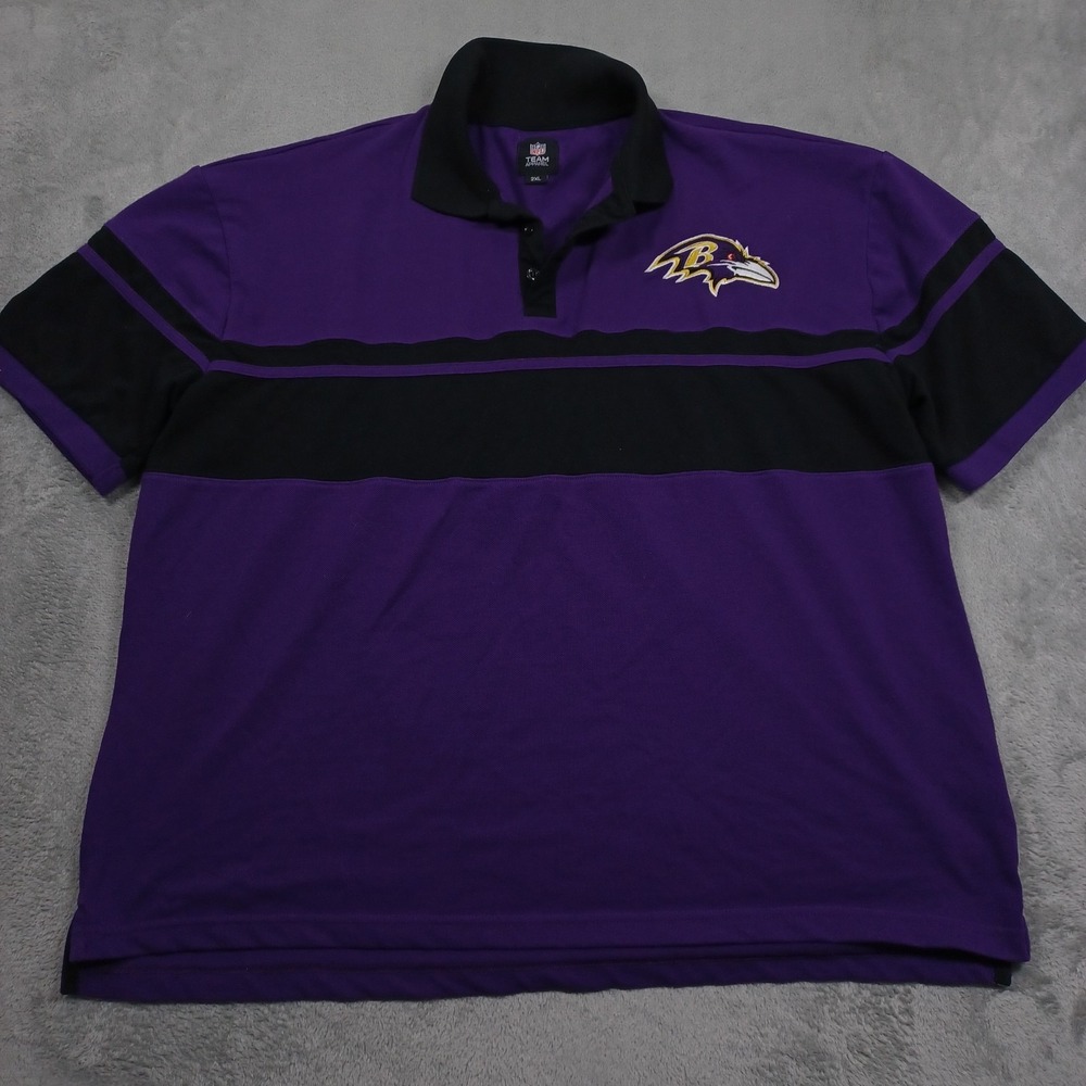 Baltimore Ravens Shirt‎ Mens XXL Purple Polo Short Sleeve NFL Football